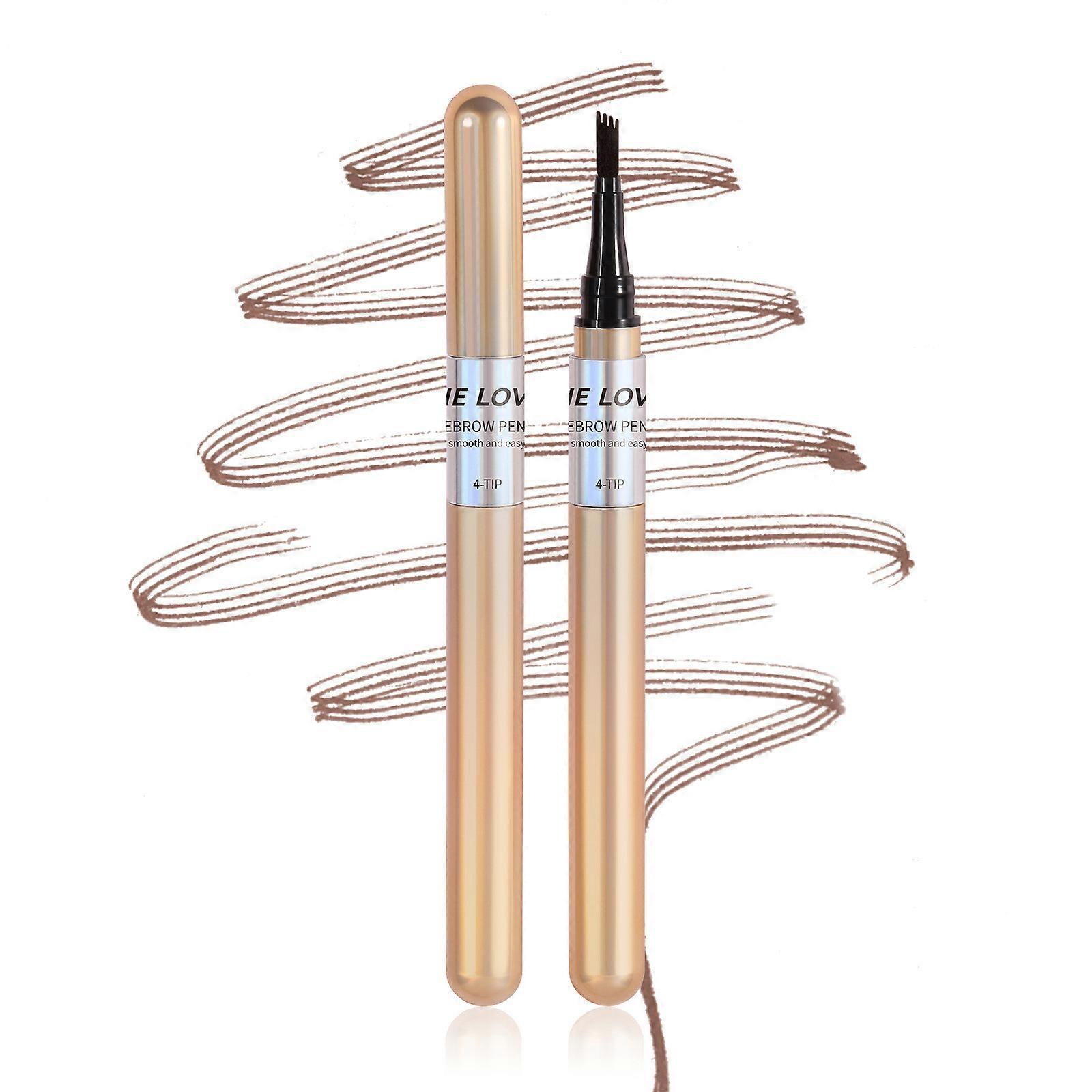 Four Fork Lasting Liquid Eyebrow Pencil With A Fork Tip Applicator Precisely Natural Eyebrow Maker Pen For Beginners 24 Hour Sweat 3ml