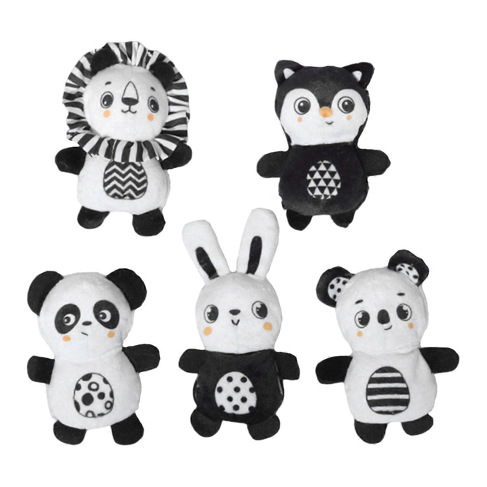5Pcs Plush Animals Finger Puppet Storytelling Doll for Role Playing Teaching