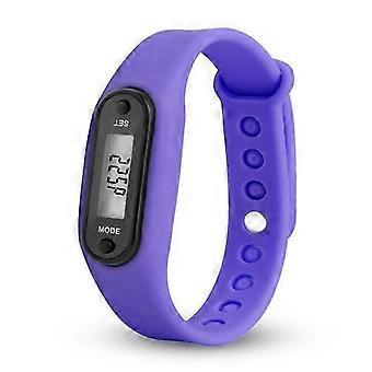 Rastreador de Atividade de Contagem de Passos Relógio de Fitness Esporte Pedômetro de Pulso Lcd Adulto Criança roxo