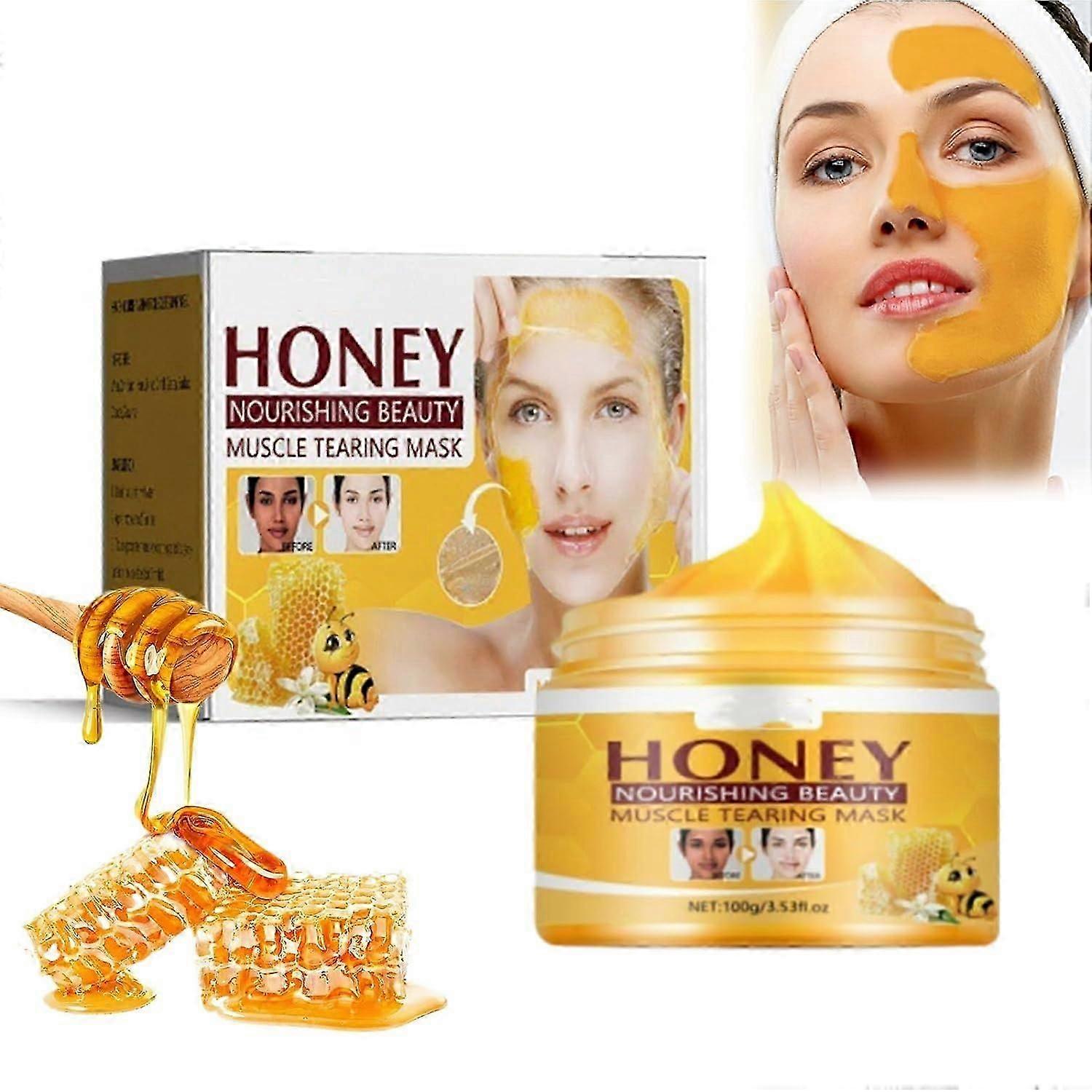 Honey Face Mask, 100g Rejuvenating Honey Tear-Off Mask, Honey Tear Off Mask, Peel Mask, Deeply Cleansing and Moisturising