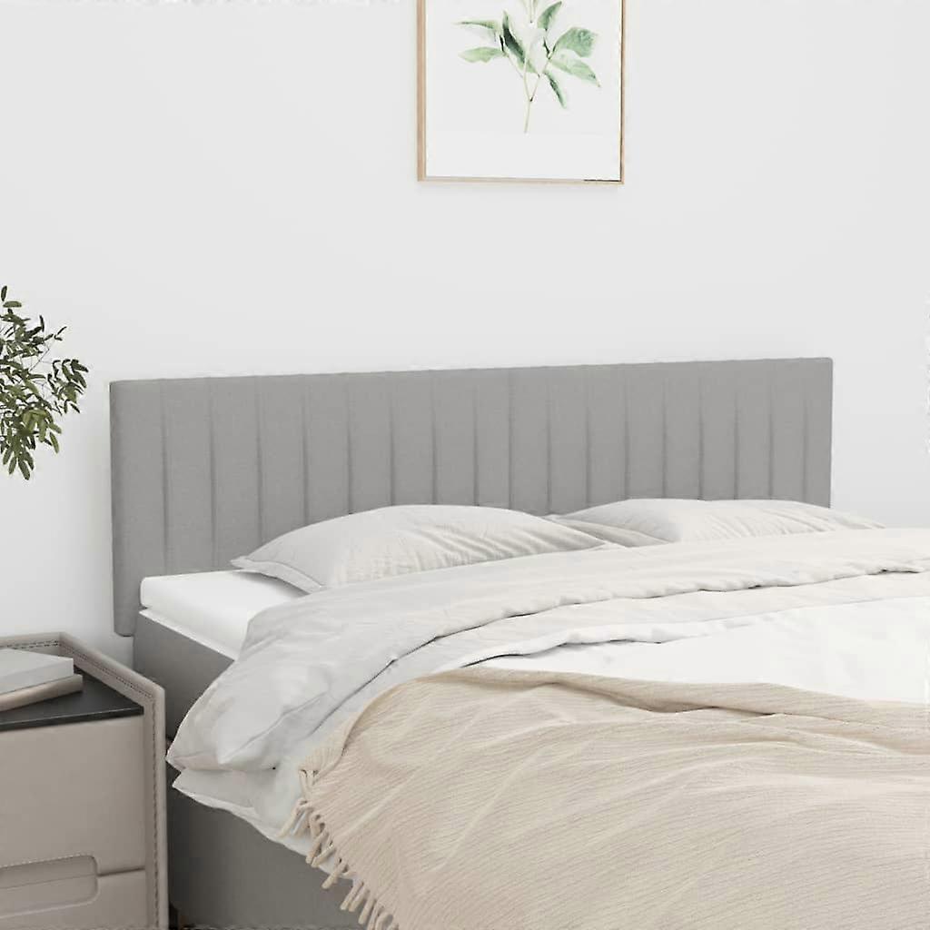 Kopfteile 2 Stk. Hellgrau 72x5x78/88 cm Stoff