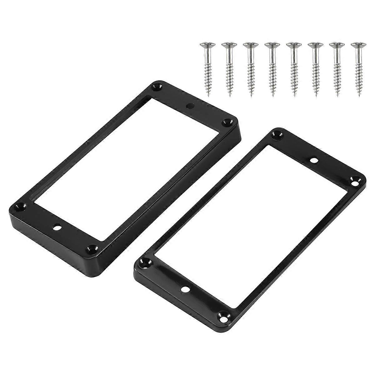 2PCS Black Curved Humbucker Pickups Frame Mounting Rings for Guitar