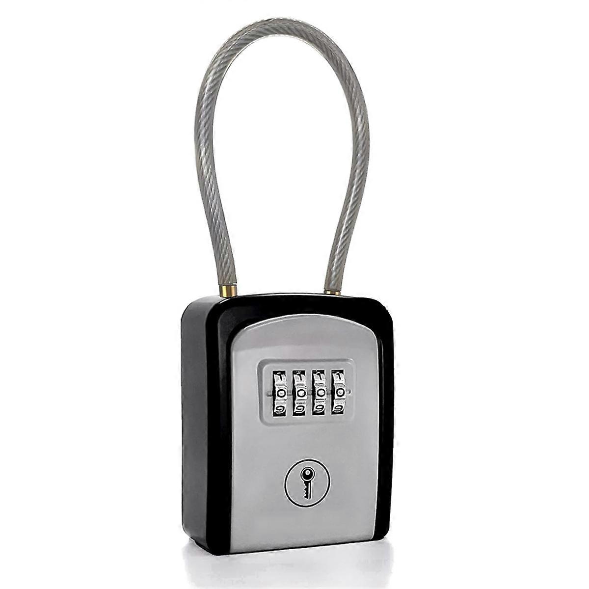 Key Lock Box Portable with Removable Cable Shackle
