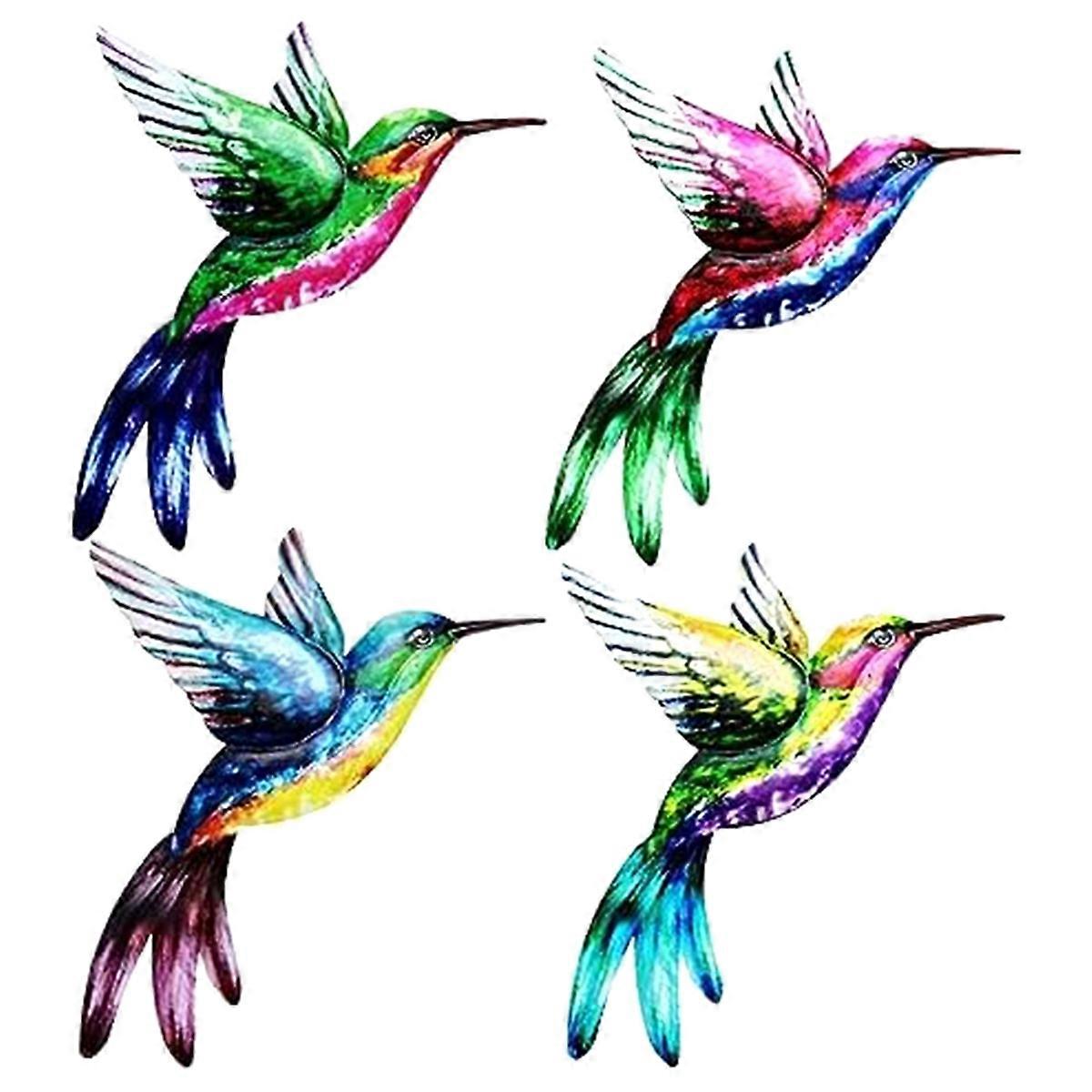 4 Pack Metal Bird Wall Art Decor