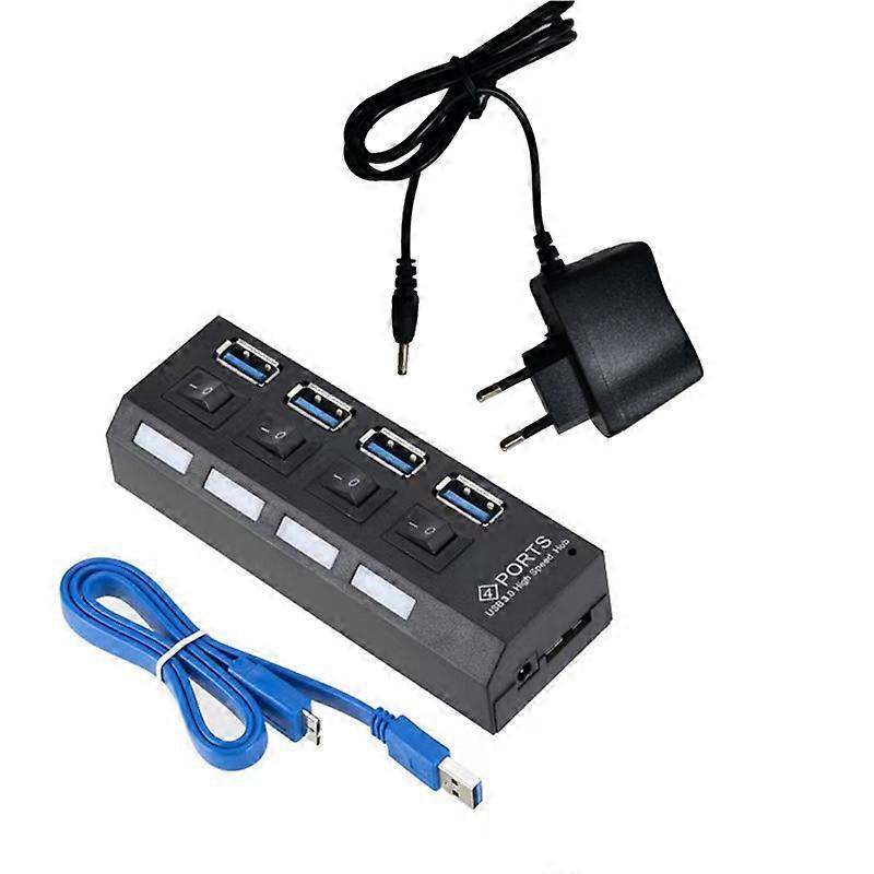 USB 3.0 Power Adapter 4 Ports Multi USB Hub 3.0USB Hub 50CM EU plug