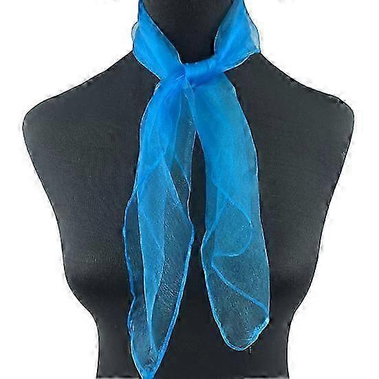 2 Pcs Women Kerchief Smooth Satin See-through Solid Color Mesh Thin Adjustable Decorative Lightweight Soft Aquaman Dance Square Dance Stewardess
