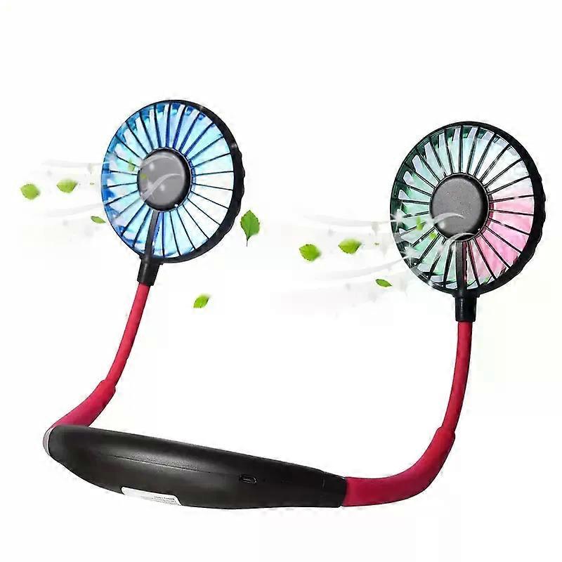 Upgraded Version Portable Neck Fan, Color Changing LED, with Aromatherapy, 360 Free Rotation, and Lower Noise Strong Airflow Headphone Design for Spor