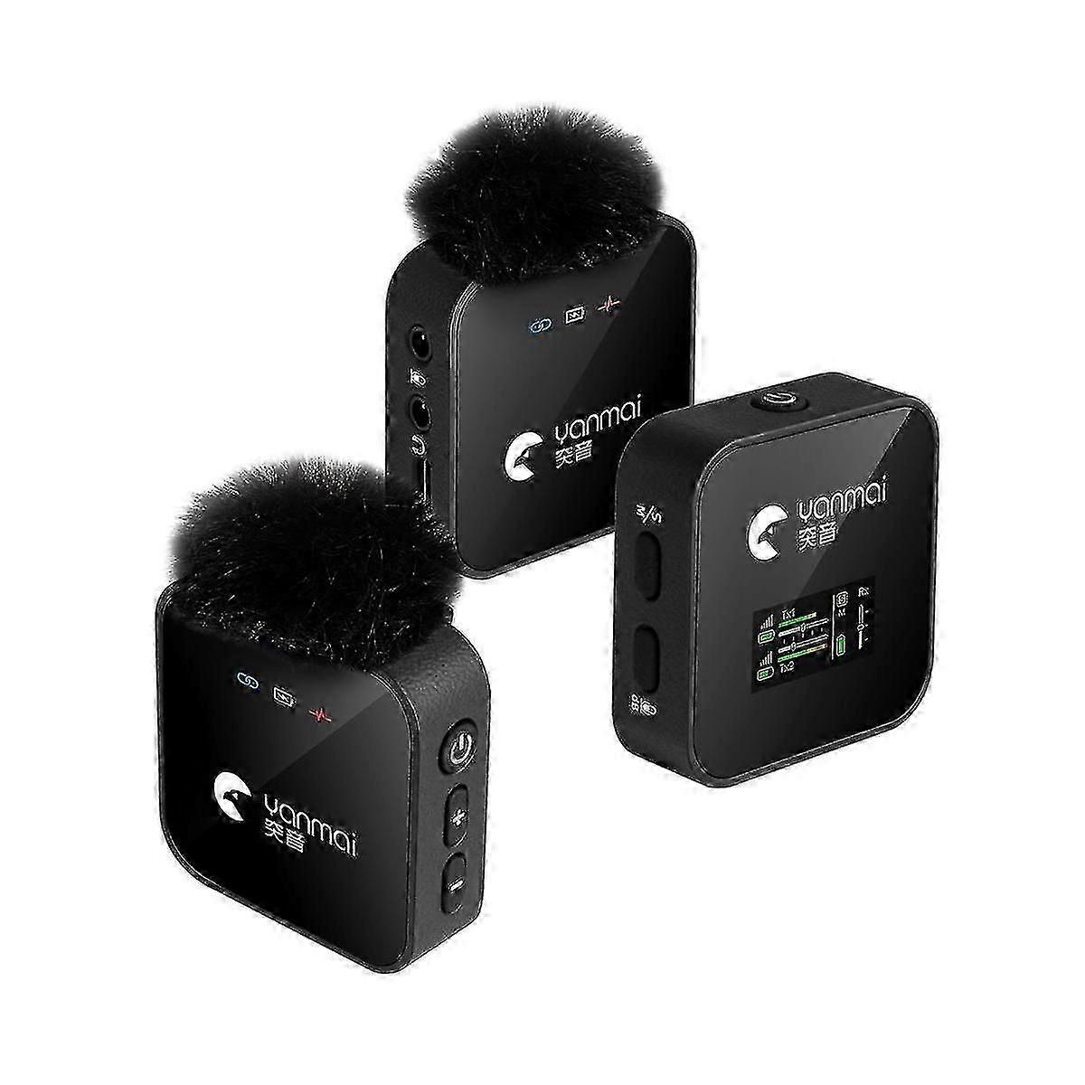2.4g Wireless 1-to-2 Lavalier Microphone, 1-button Noise Reduction, Suitable For Outdoor Live Broa