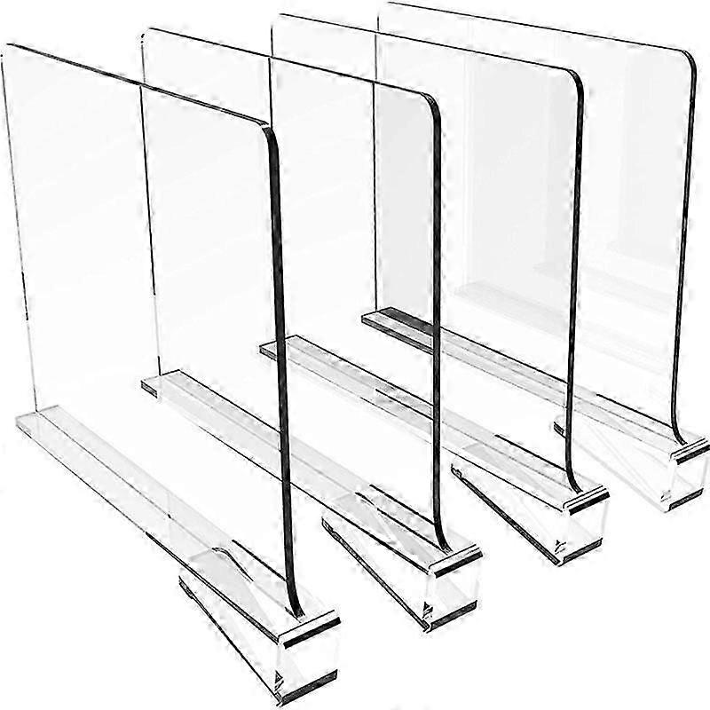 4 Pack Shelf Dividers for Closet Organization,Clear Wood Shelves Dividers for Kitchen Cabinets,Clot