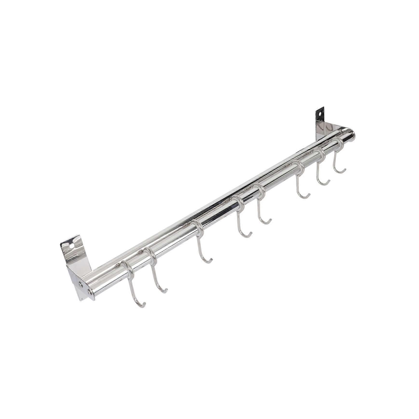 Wall Mounted Utensil Rack with Hooks Double Rod Design for Kitchen Storage and Organization in Modern Home Décor