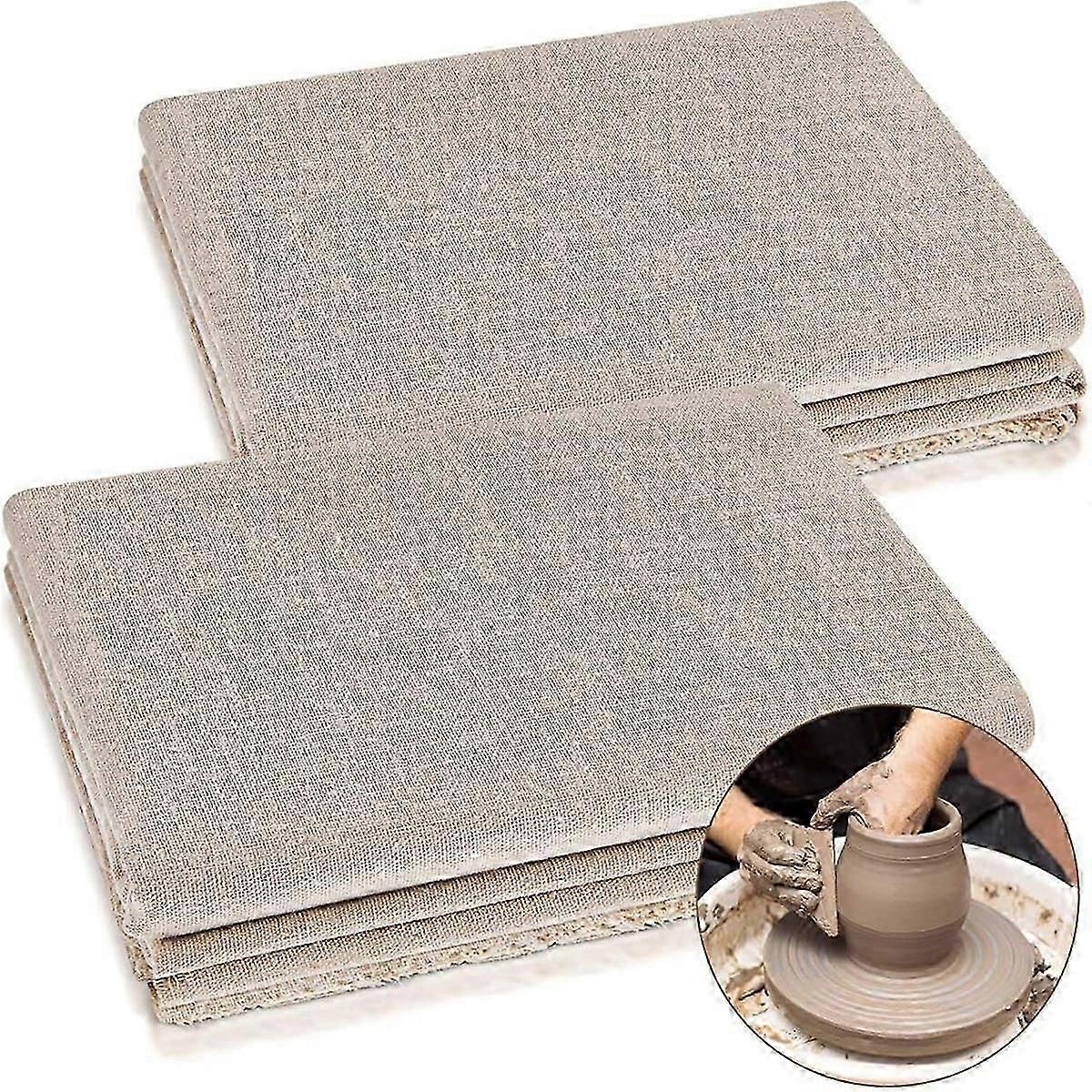 2 قطع الفخار الكتان القماش Hessian الطين النحت أداة قابلة للغسل قابلة لإعادة الاستخدام قطرة القماش لطلاء اللوحة 39 × 59 بوصة