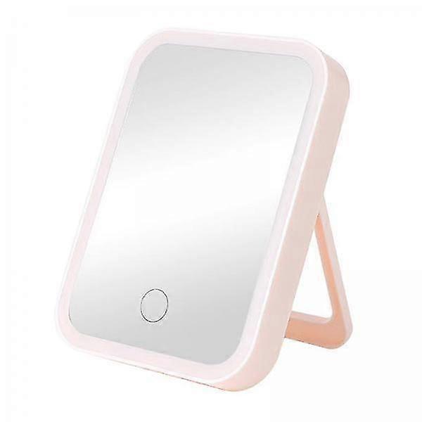3xUSB Makeup Cosmetic Rotating Mirror Touch Screen  Pink Single Light