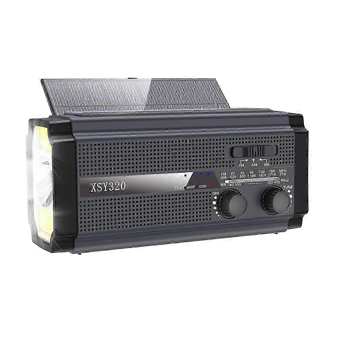 Rádio meteorológico de emergência Manivela Rádio solar portátil AM / FM / NOAA Rádio com 5 modos de carregamento Célula