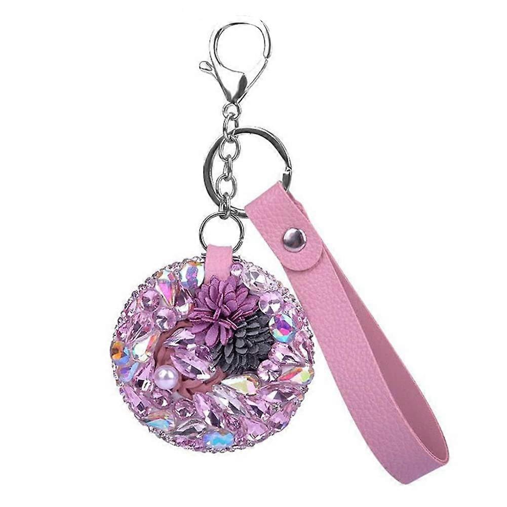Round Blockable Mirror Key Switch Cosmetic Compact Mirror with Folded Design and Peach Finish