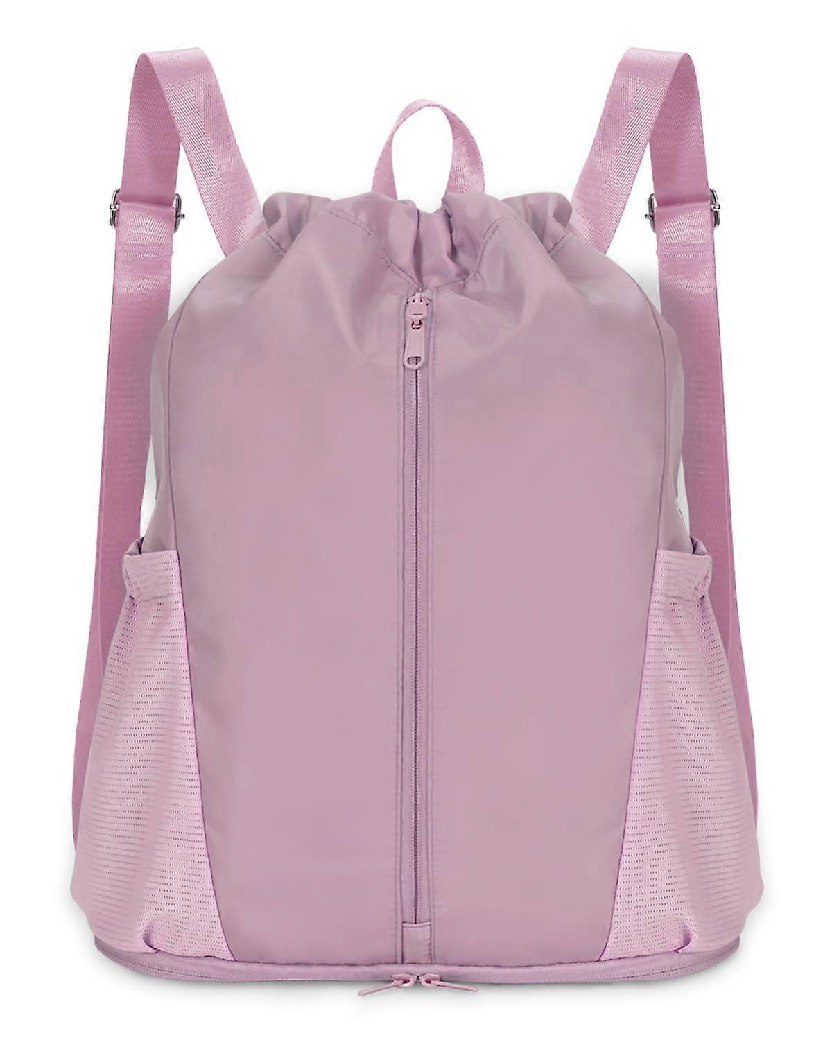 DrawString Backpack Sports Hall Bag With Shoe Compartment Cinch String Backpack Men Water Resistant