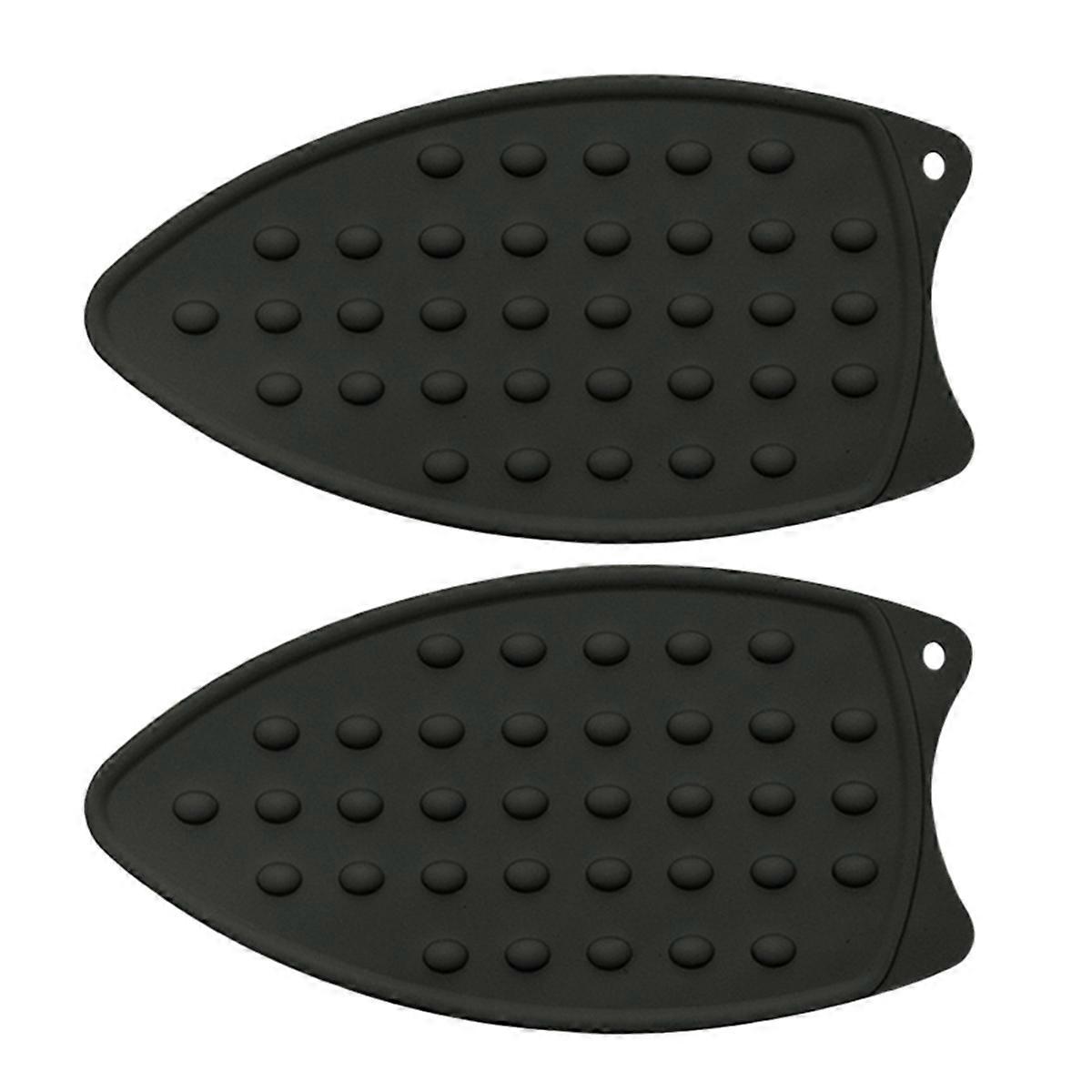 Mini Silicone Heat Resistant Iron Pad, Portable Ironing Stand Black