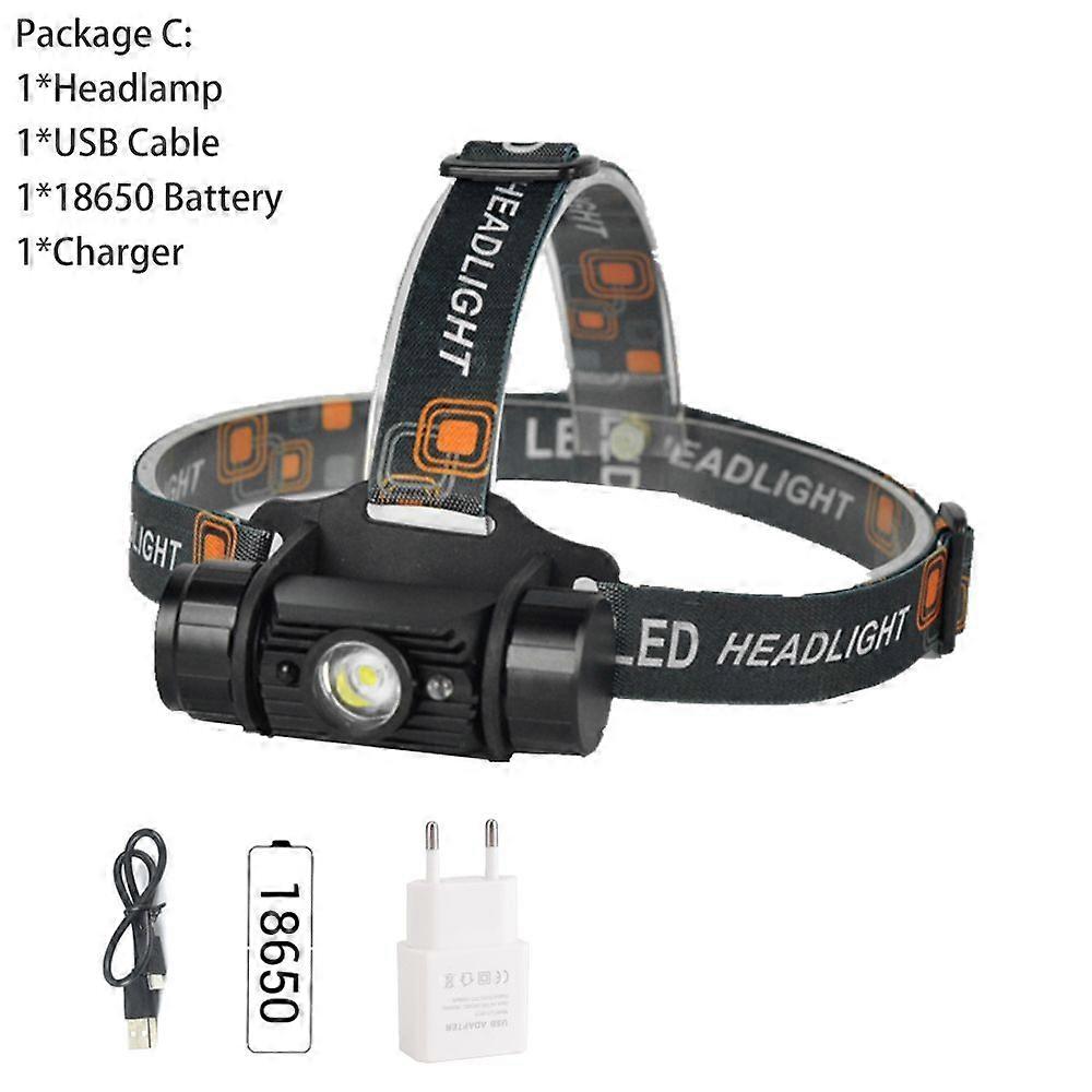 Rj-020 Led Induction Headlamp With Motion Sensor, Rechargeable, Ideal For Hunting Or Camping, 1000lm, 18650