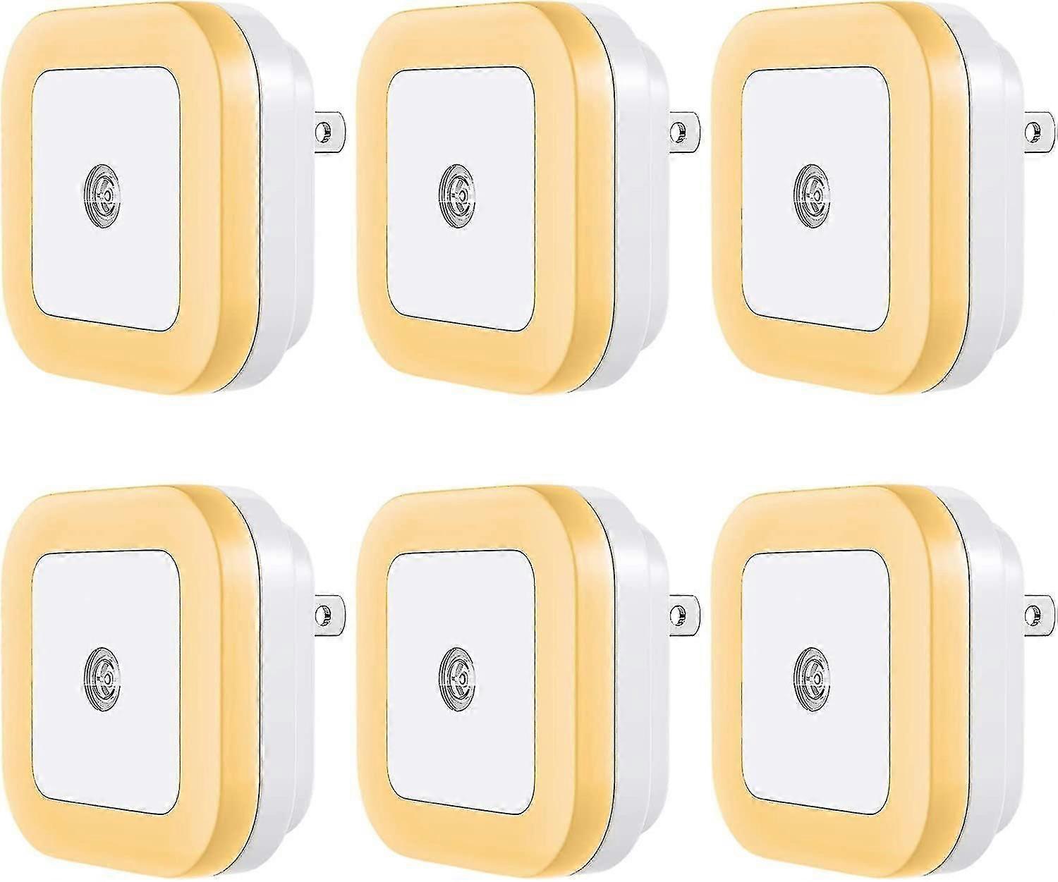 WABJTAM LED ضوء ليلي إضافي [6 عبوات] مستشعر ذكي من الغسق إلى الفجر ، أضواء ليلية أوتوماتيكية ، مناسبة لغرفة النوم ، الحمام ، المرحاض ، السلالم ، المطبخ ، H