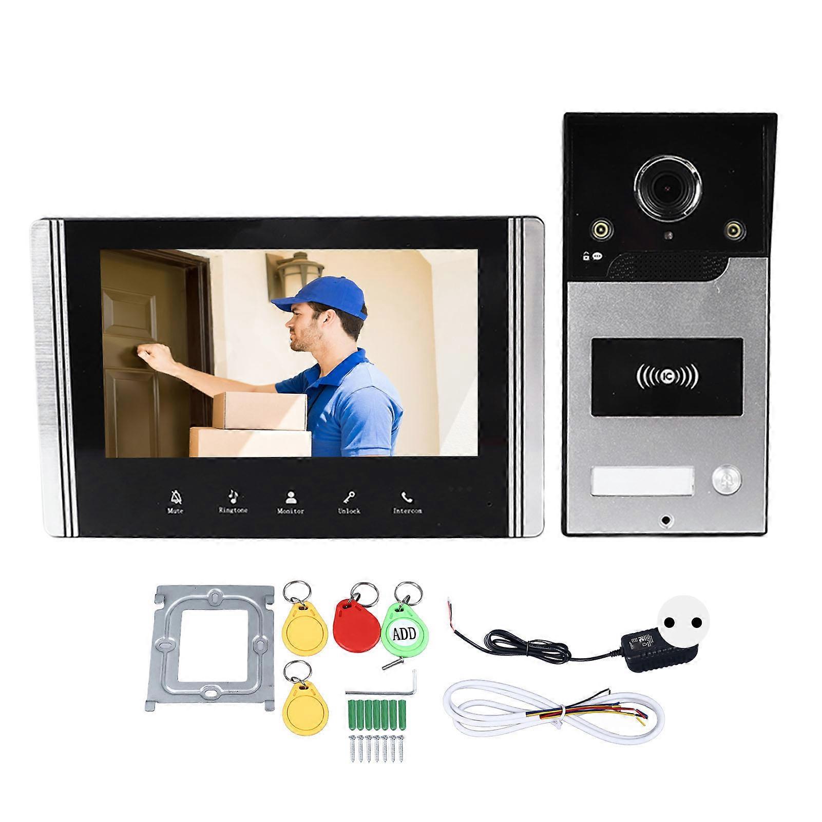 Home Video Doorbell HD Display Two Way Intercom IP65 Waterproof Motion Detection Alarm Door Viewer for Tuya Smart EU Plug