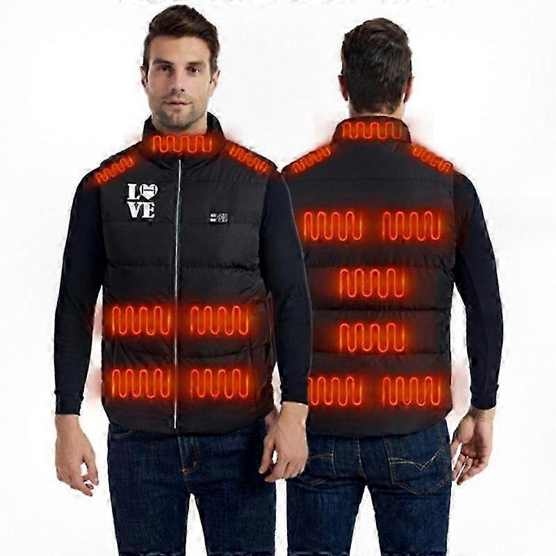 Men's Women's Lightweight Heated Vest with 16 Heating Zones 3 Temperature Settings USB Powered Jacket for Cold Weather
