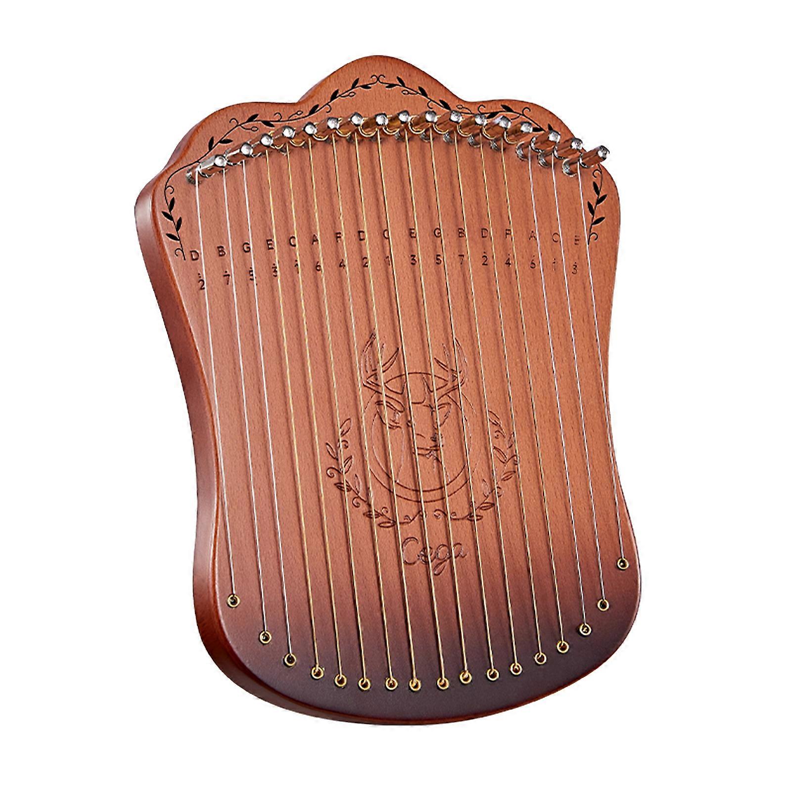 17 Lyre Portable Solid Beech Wood Harp String Musical Instrument with Tuning Wrench Picks for Beginners Kids Adults