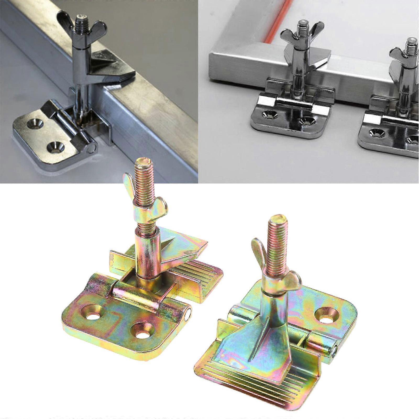 2PCS Screen Printing DIY Tool Metal Hinge Clamp for Fixing Screen Frame Silver