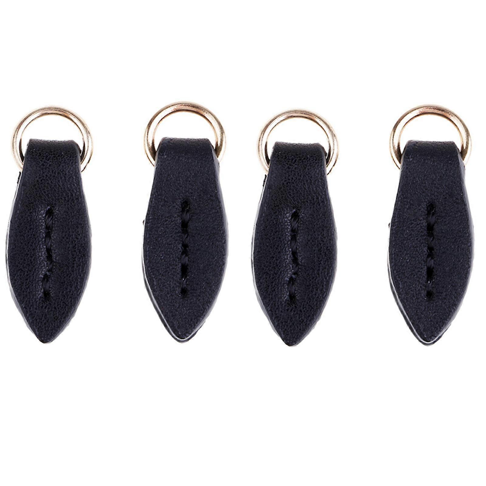 4Pcs Leaf Leather Zip Pull Puller Zipper Repair Replacement Sewing