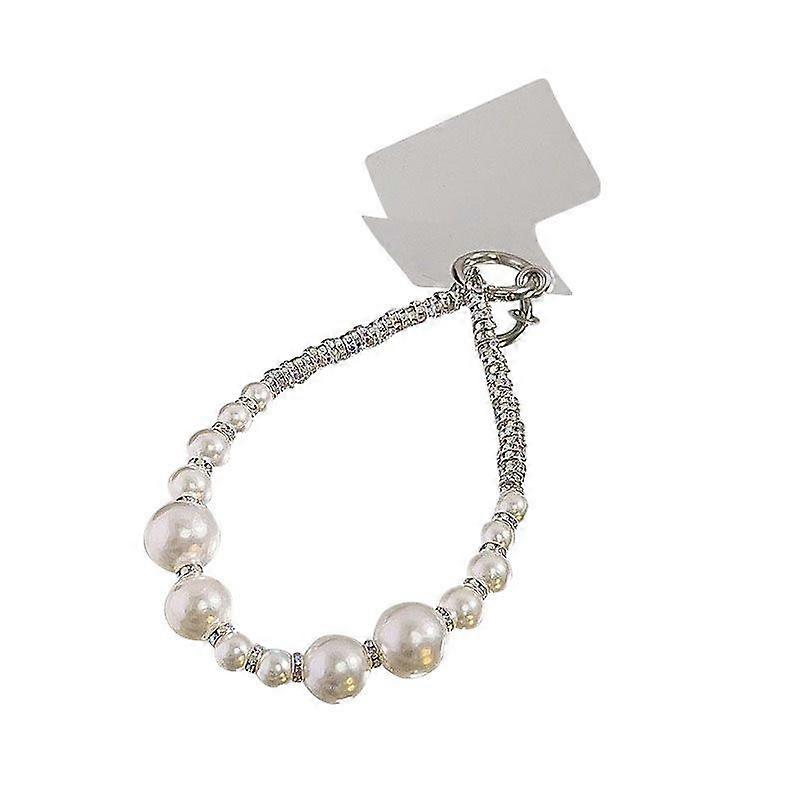 Elegant Beaded Telefon Snor med Rhinestones, Håndlaget Perle Håndledd Stropp, Chic Anti-Lost Mobile Charm, Luksus Glitter Anheng