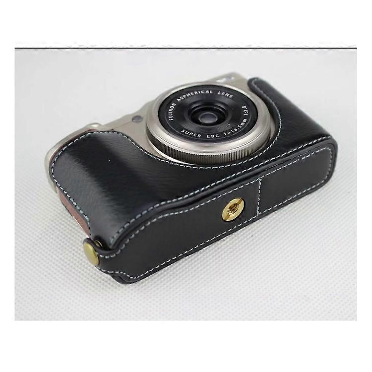 עור אמיתי חצי תחתון מצלמה הגנה על מקרה תואם עבור Fujifilm XF10 מצלמה קומפקטית דיגיטלית