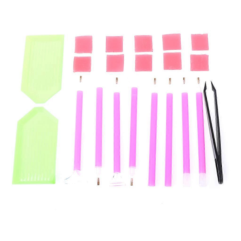 21Pcs Diamond Painting for Cross Stitch Tool Kit Sticky Pen Tweezers For DIY Cra Burgundy