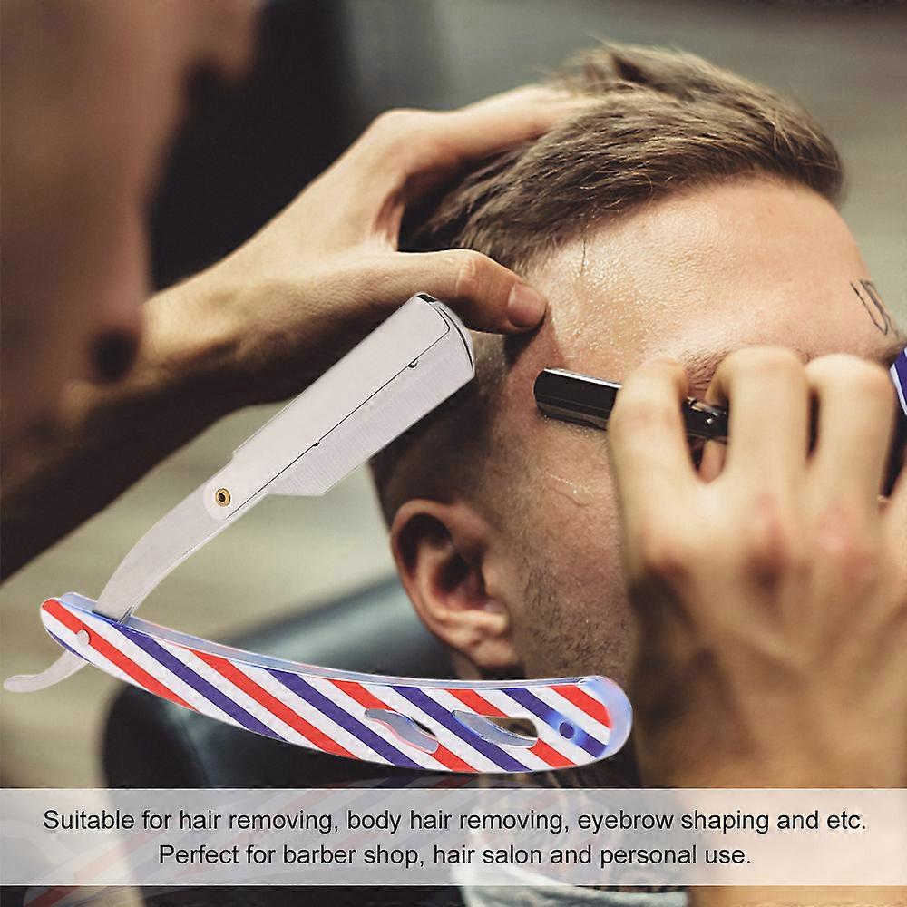 Barber Straight Edge Razor Stainless Steel Salon Safety Folding Shaving Blades Hair Cutting Blade Colorful Shaving Tool