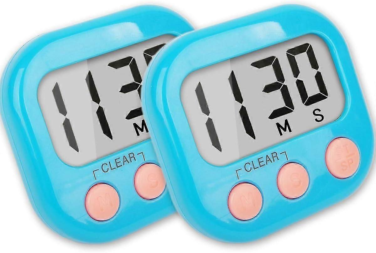 2 Pack Kitchen Timers Loud Ring Digital Timers For Cooking Magnetic Blue