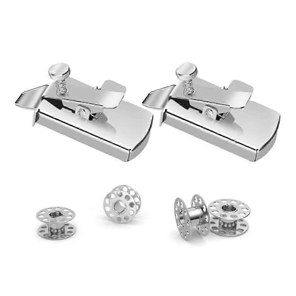 Magnetic Seam Guide with Thread Spool for Sewing Machines - Silver