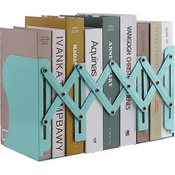 Expandable metal bookends, (turquoise)