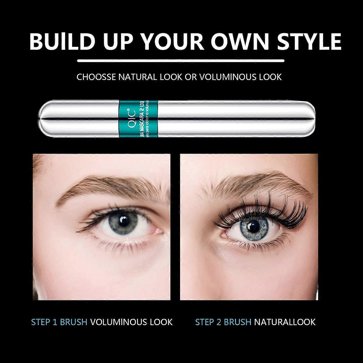 2PCS 4D Silk Fiber Lash Mascara 2 in 1 Thrive Mascara For Natural Lengthening And Thickening Effect