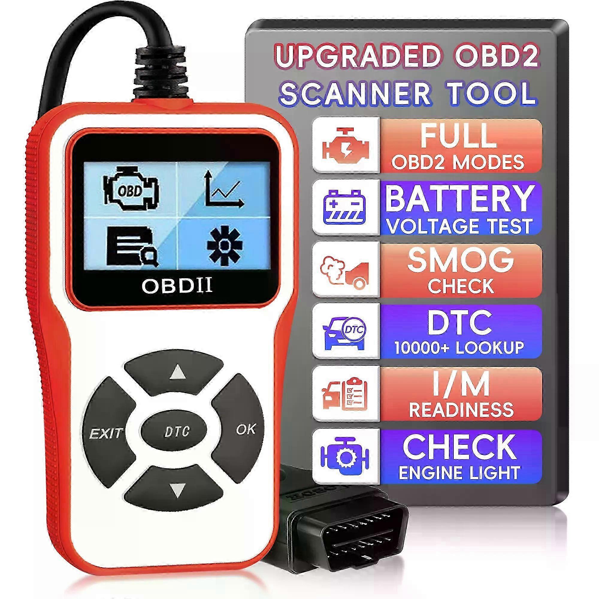OBD2 Scanner Diagnostic Tool, Auto Engine Code Reader with Reset, Enhanced OBDII/EOBD Vehicle Scan Tools