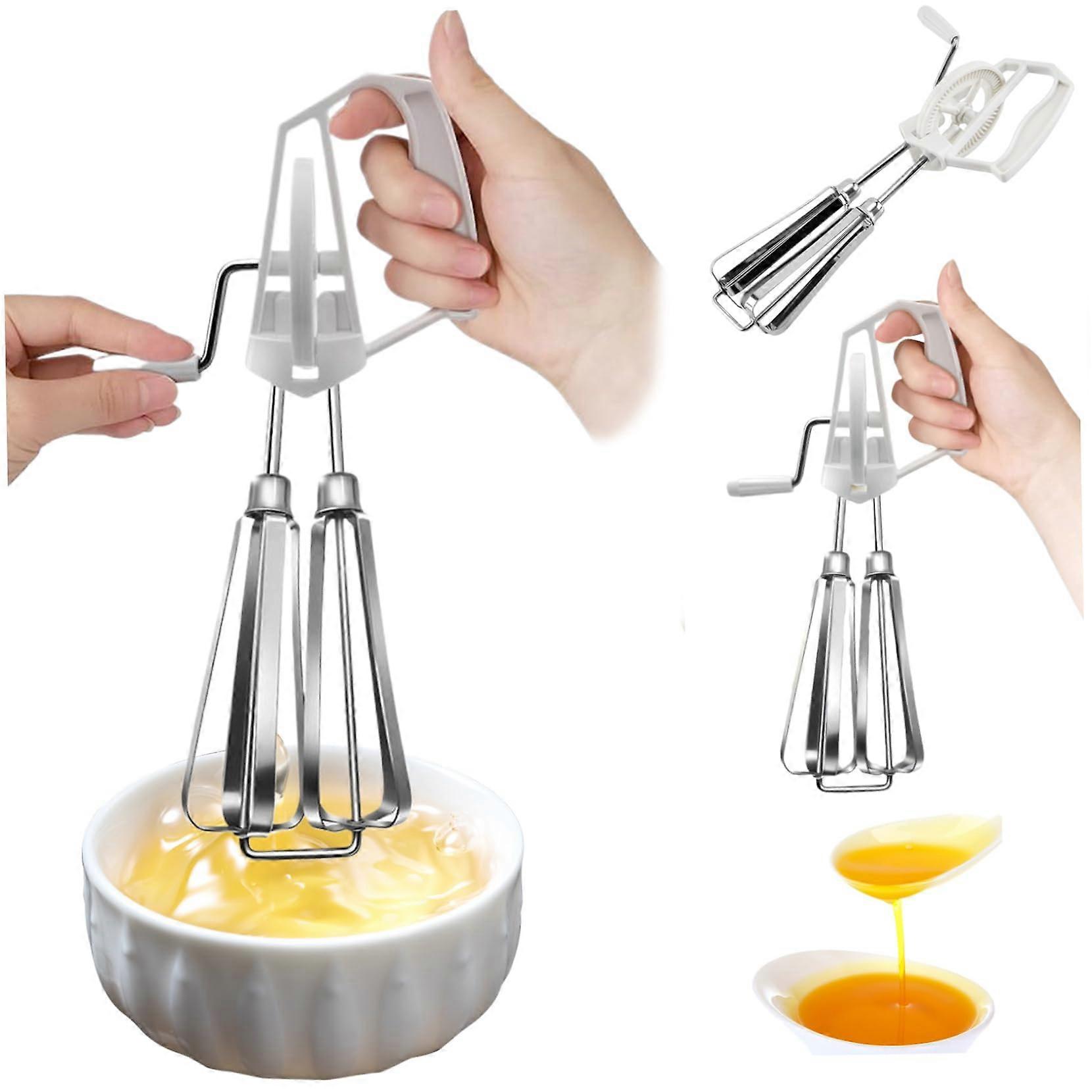 Manual Egg Beater Whisk with Double Heads Easy to Clean Kitchen Cake Tools