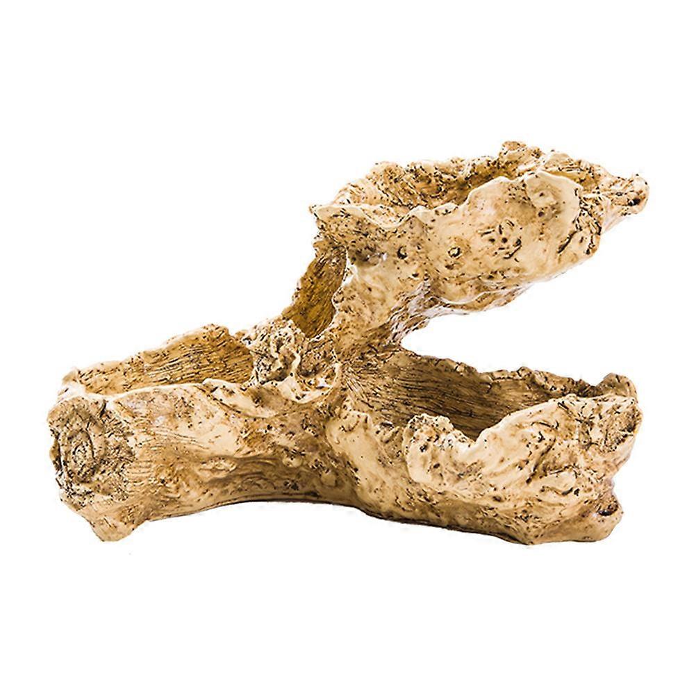 Tree Root Design Flowerpot Resin Material Yellow Color Double-Layer Succulents Container Plant Growth Tabletop Decoration 28.00X18.00X16.00Cm 1Set
