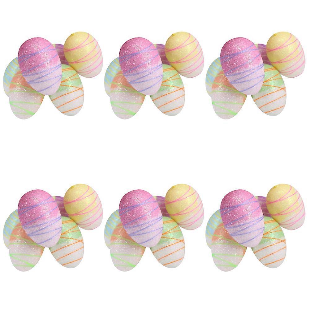 Eggs Crafts Simulation Bird Egg Design Home Decoration Assorted Color 6X4X4cm Festive Atmosphere 36Pcs