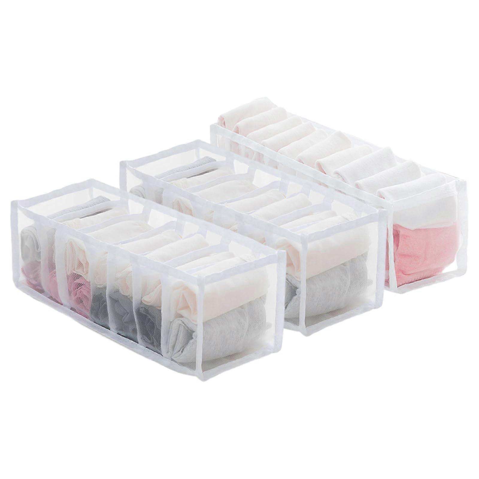 Pack of 3 Underwear Organiser Drawers, Storage Box Wardrobe Foldable Storage Boxes for Socks and Underwear