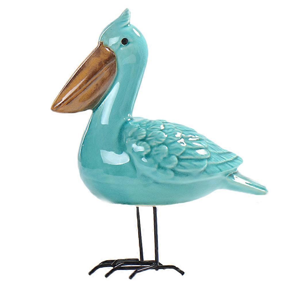 1Pc Lovely Ornament Ceramic Sculpture Table Decor (Sky blue)