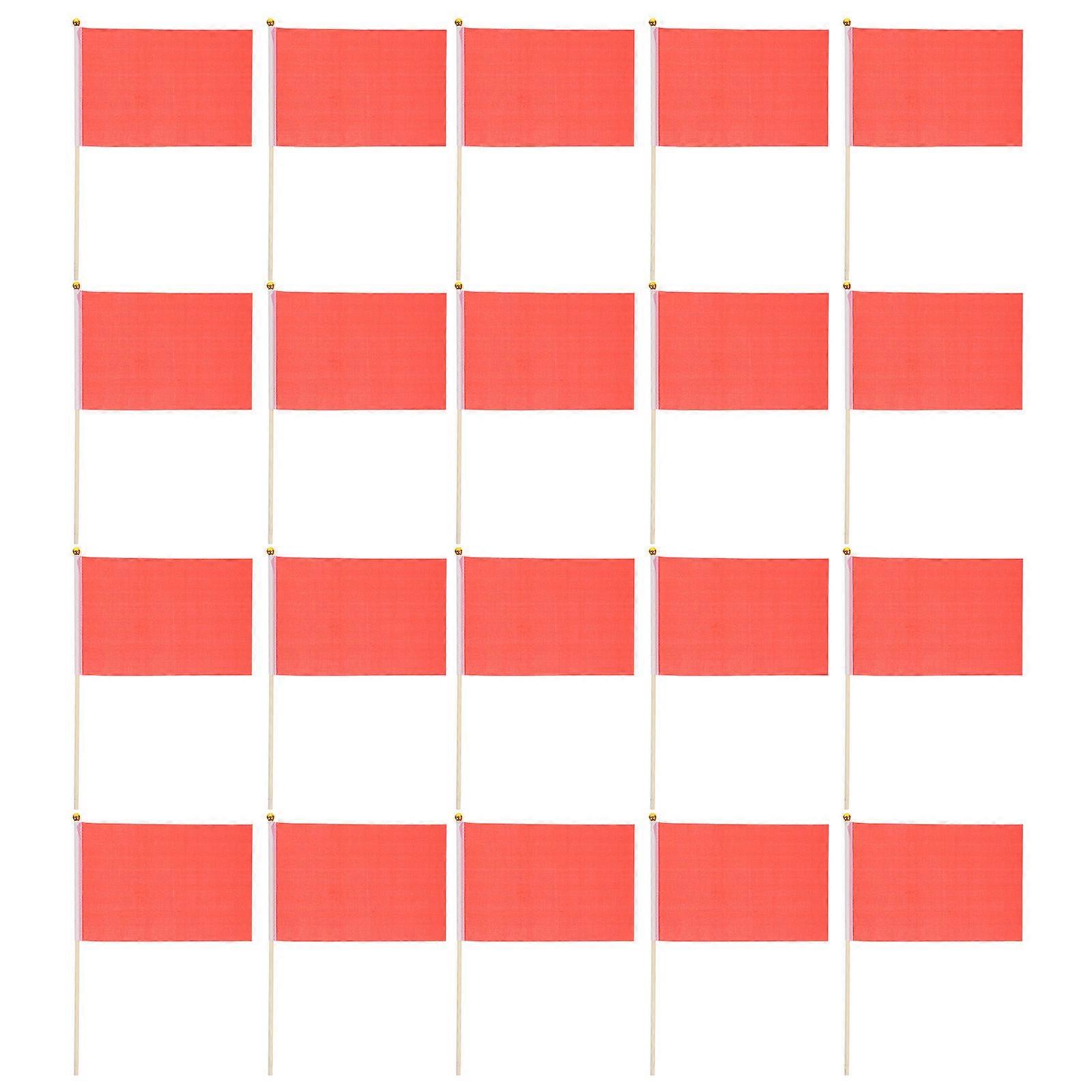 Small Handheld Flags Celebration Waving Flags General Public Bright Design Square Shape Polyester Material 25Pcs