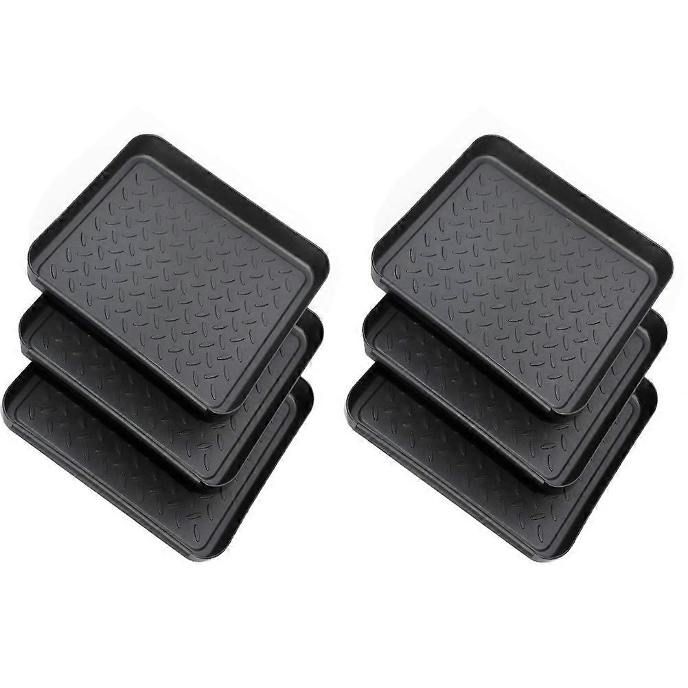 Black Plastic Shoe Tray for Storage Use Simple and Design with 6 Pieces Multi-function