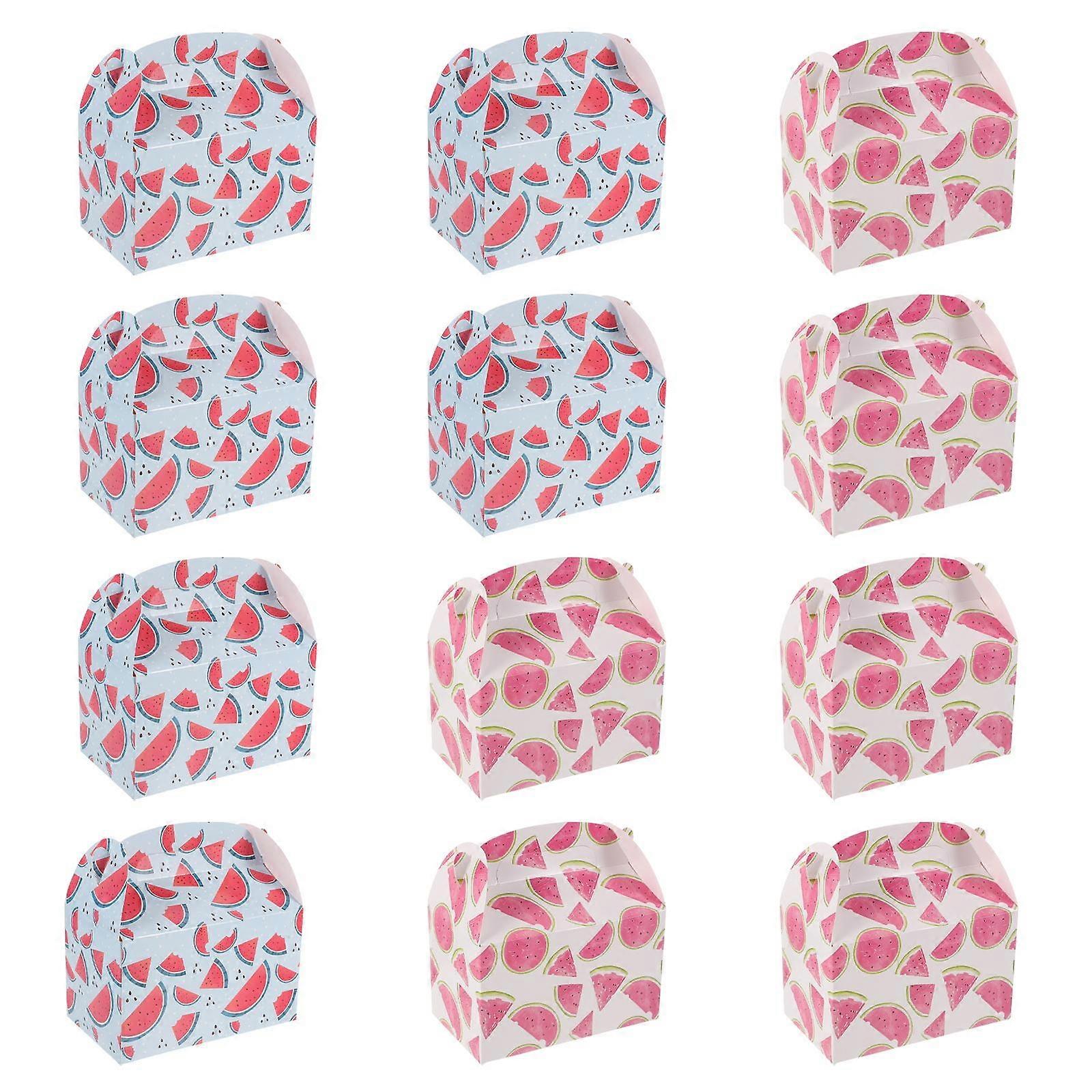 Watermelon Themed Goodie Bags Rectangular Wrapping Bags For Summer Party Holding Assorted Color 16X95CM 12Pcs
