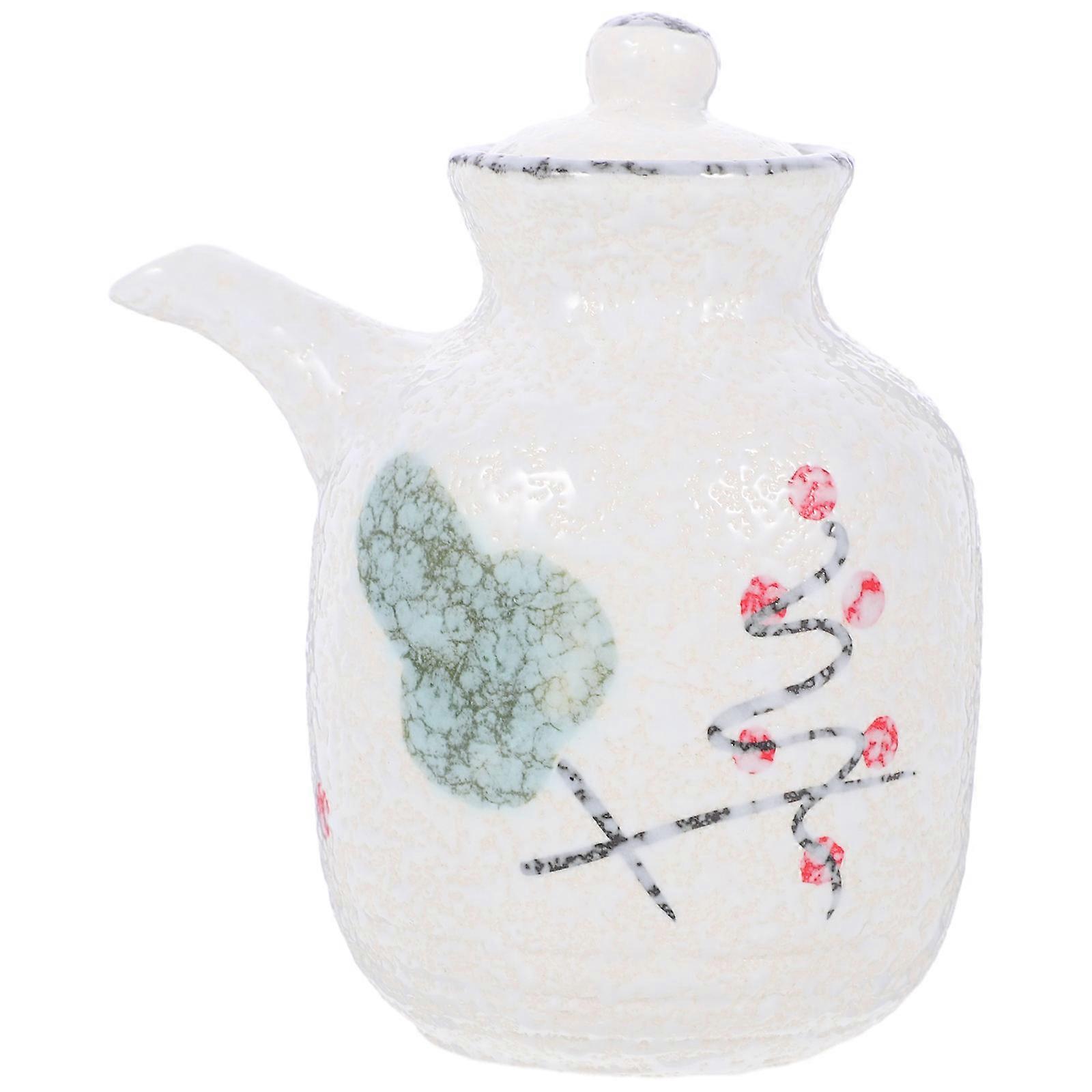 Soy Sauce Dispenser Bottle Refillable Soy Sauce Dispenser Home Use Restaurant Use Ceramic Unique Design 1Pcs
