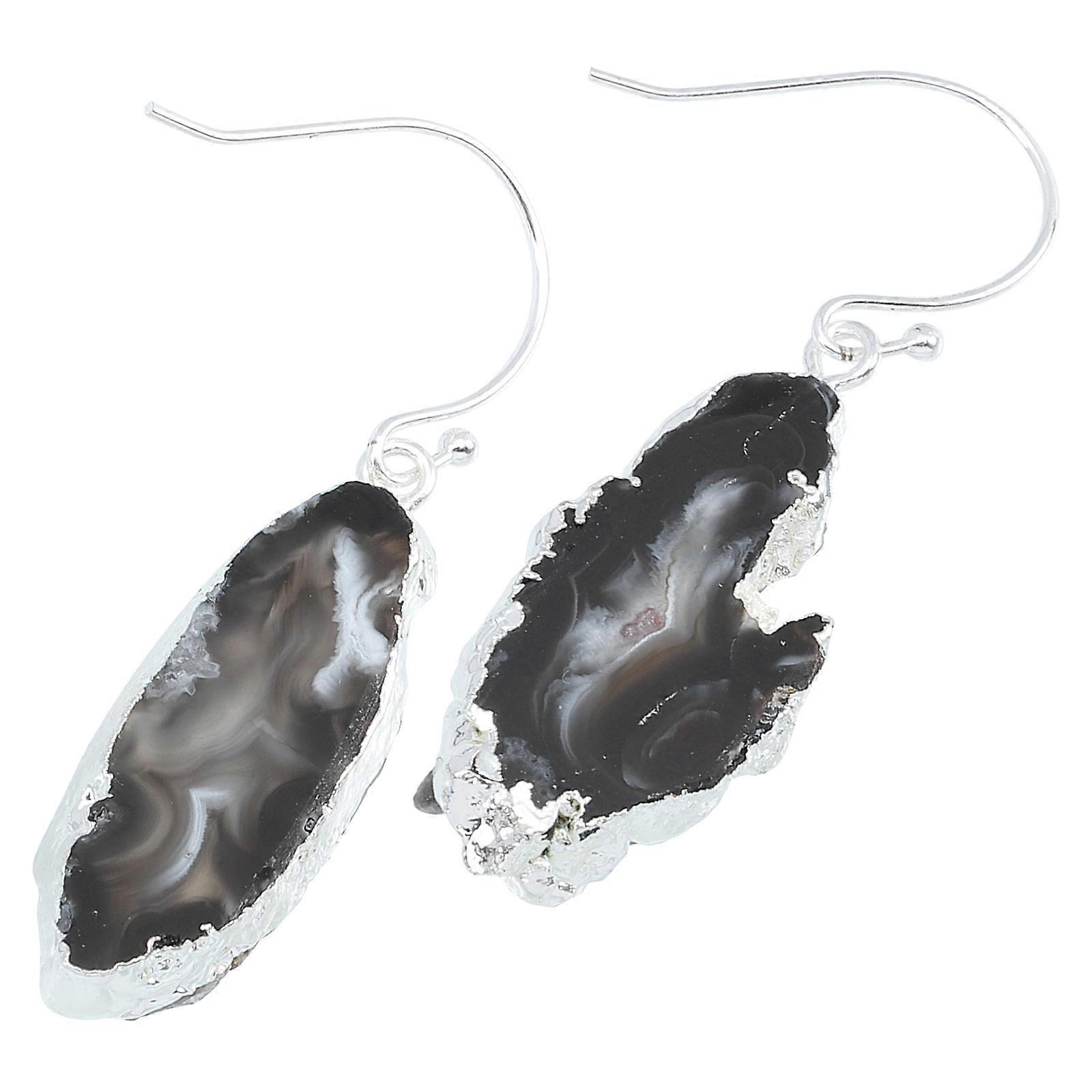 Here's a refined and engaging product description for your **1 Pair Natural Agate Hook Earrings**:
### 🌿 Elegant Natural Agate Hook Earrings for