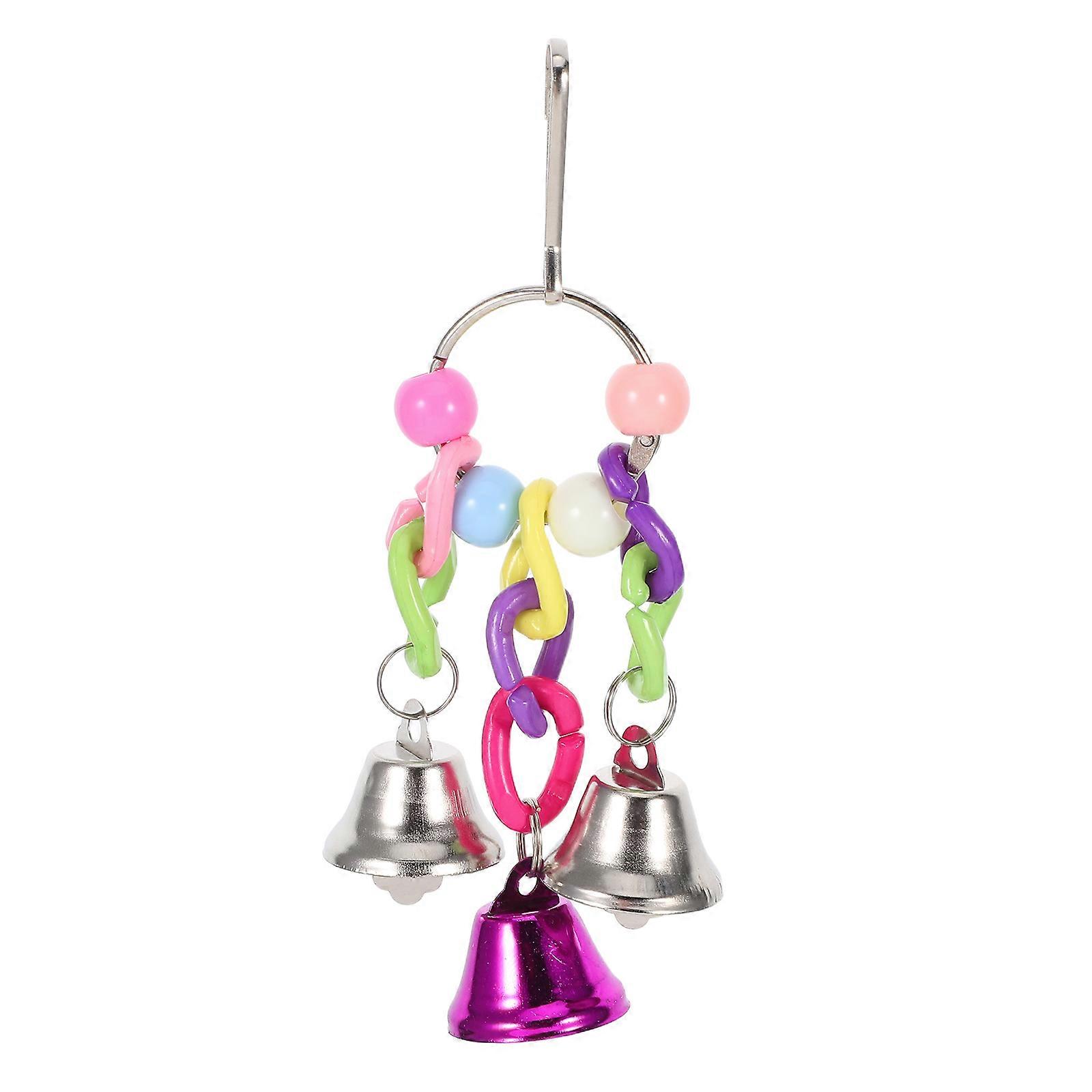 Here's a polished and engaging product description based on your input:
**Colorful Bird Cage Accessories – Sturdy Bell Swing for Parrots,