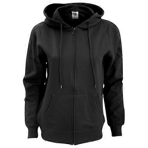 SG Ladies Full Zip Plain Hooded Sweatshirt