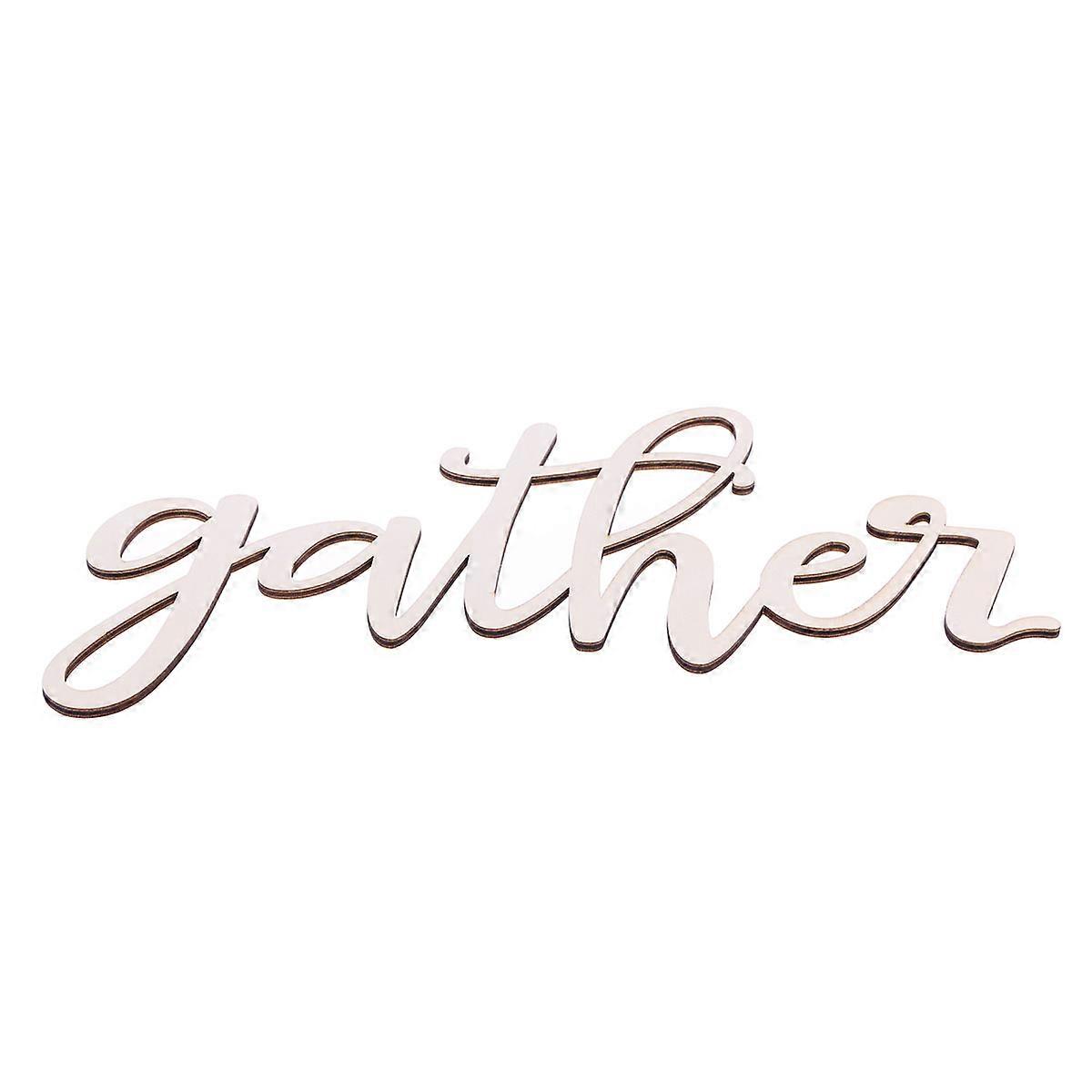 Wooden Gather Sign Home Décor Wall Art Rectangular Beige For Ornaments 1Pack