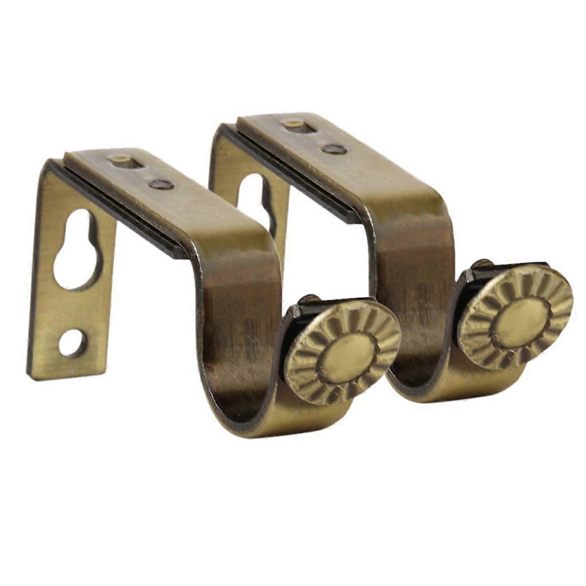 Window Curtain Rod Support Metal Curtain Pole Brackets Firm Hold Rectangular Shape 6Pcs